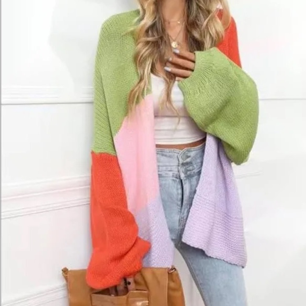 Evereve Colorblock Cardigan